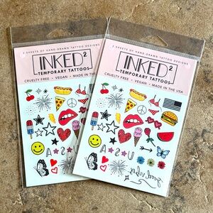 Inked 2 | Temporary Tattoos | Vegan | Hand Drawn Designs Fireworks Food Bundle